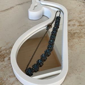 Vintage Liz Palacios Swarovski Crystal Blue Flowers Necklace 1990s